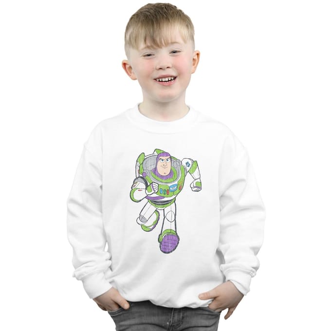 Disney Jongens Toy Story 4 Klassiek Buzz Lightyear Sweatshirt (Wit)