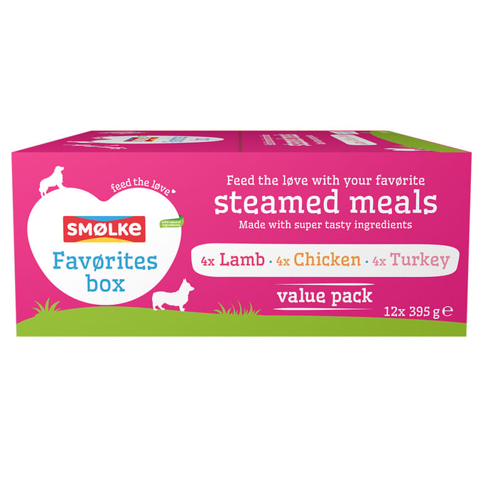 Smølke Gestoomde Maaltijden 12 x 395 g - Lievelingsmix (3 soorten)
