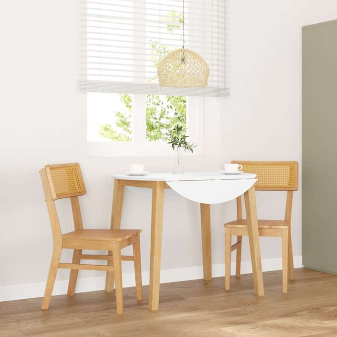 vidaXL - Eetkamerstoelen - 2 - st - massief - hout - rubber