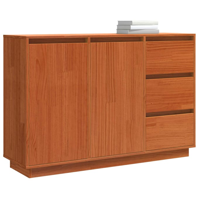 vidaXL - Dressoir - Bruin - Eiken - 111 - x - 34 - x - 75 - cm - Massief - grenenhout