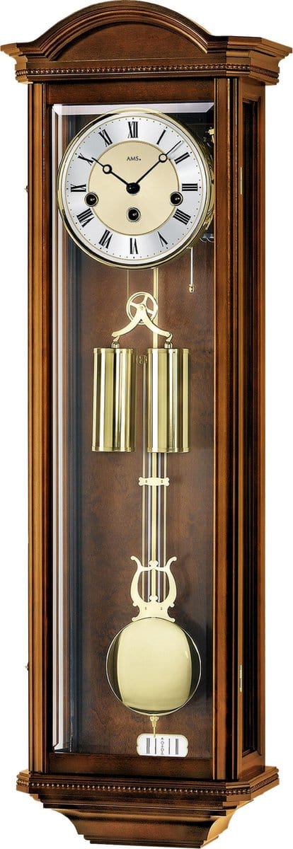 AMS - 2672/9 - Wandklok met slinger - Hout - Glas