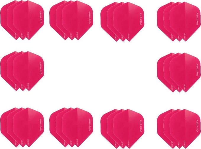 10 sets (30 stuks) Super Sterke Roze Poly XS100 - flights - dart flights