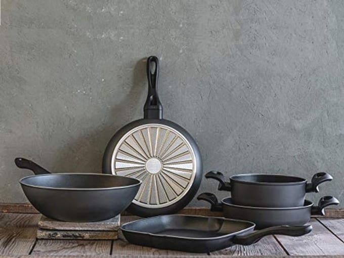 Aluminium Koekenpan met 2 Handvatten - 24 cm, Inductieverwarming, Anti-aanbaklaag