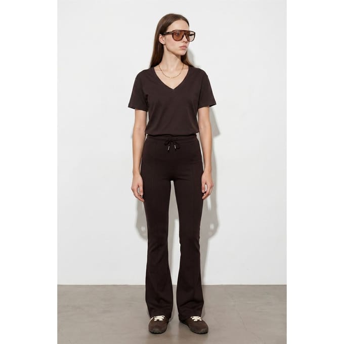 Katoen Tencel V-hals Korte Mouwen Blouse