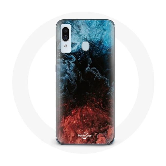 Coque pour samsung galaxy A30 fond de texture abstraite rouge noir bleu