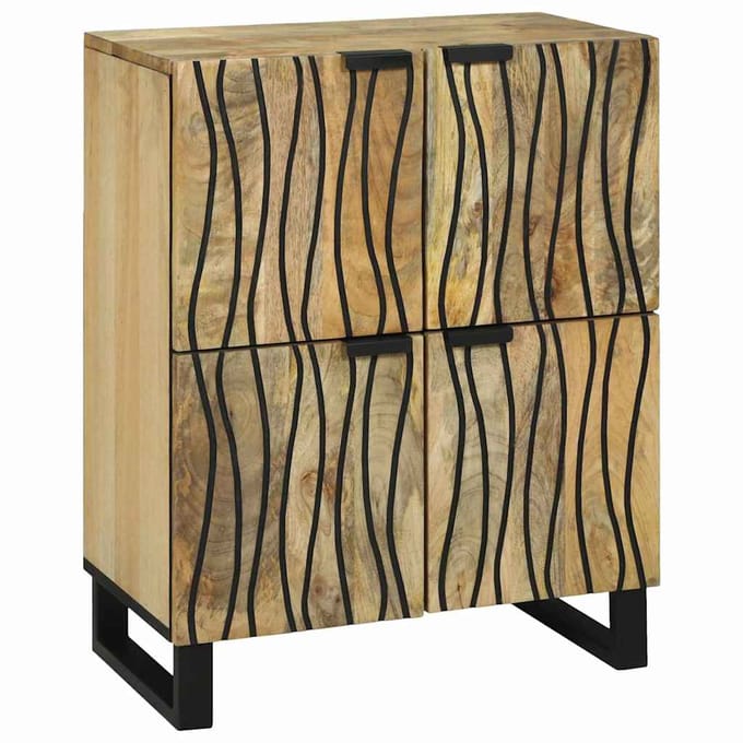vidaXL - Dressoir - Bruin - 60 - x - 33 - x - 75 - cm - massief - mangohout
