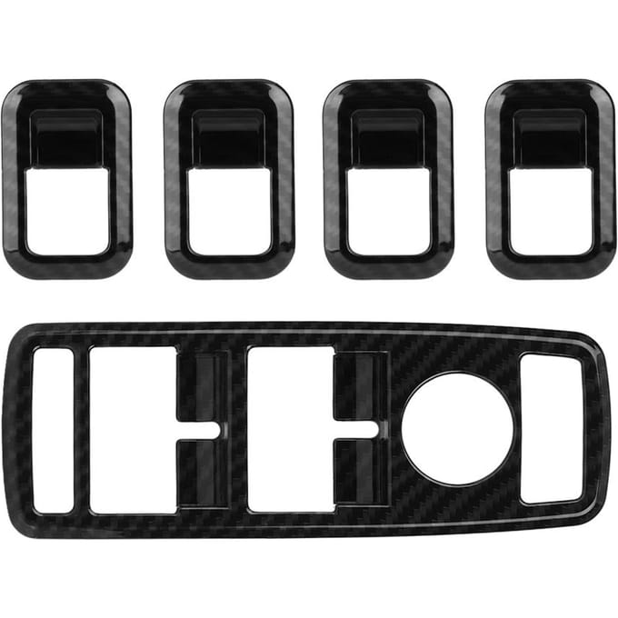 5 stuks Raamschakelaar Knop Sierlijst Cover voor Mercedes Benz A B C E CLA GLA GLK ML GLE Klasse W204 zwart