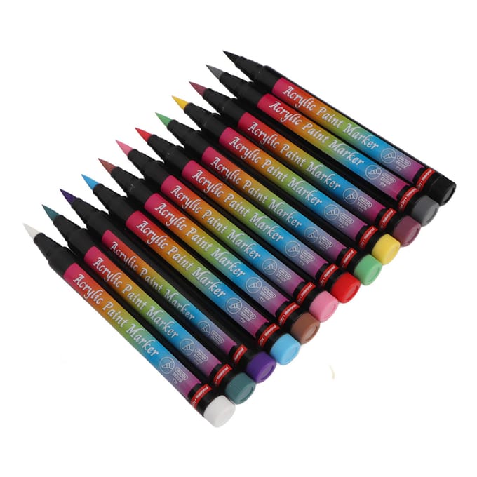 12PCS Stylos Vernis à Ongles Couleurs Multiples DIY Stylo à Points Graffiti pour Manucure black