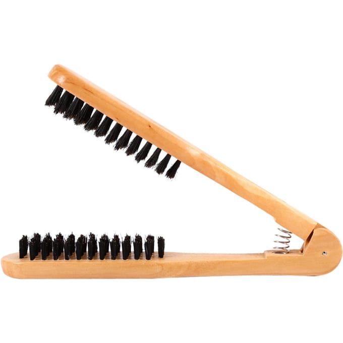 Peigne de Coiffure Professionnel Double Brosses Bois Antistatique Outil Lisseur de Cheveux beige
