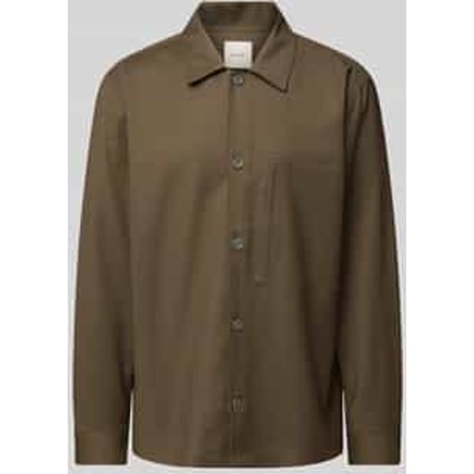 Regular fit overhemdjack met kentkraag en viscose