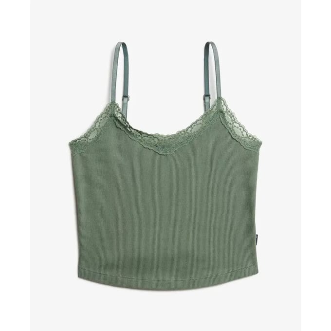 Superdry Athletic Essentials Cami Top Slanke Pasvorm Groen Grootte: 10-12