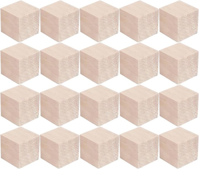 Blanco Houten Dobbelstenen 5 cm voor Creatieve Projecten - 20 Stuks