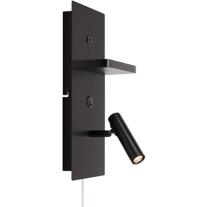 Markslöjd LED wandlamp Carica, zwart, hoogte 34 cm, metaal