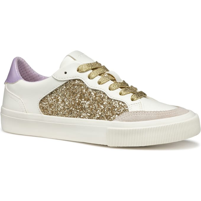 Geox D EMMELENY Dames Optic White/Licht Gouden Sneakers