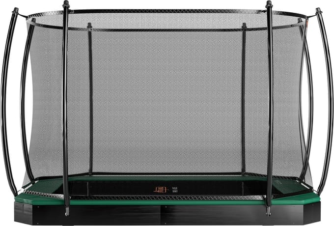 Avyna FlatLevel Trampoline 380x255 – Inclusief Veiligheidsnet – Groen – Groot formaat – Hoogwaardige Kwaliteit