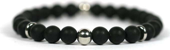 IbizaMen - matte onyx - edelstaal RVS - 8mm - 21cm