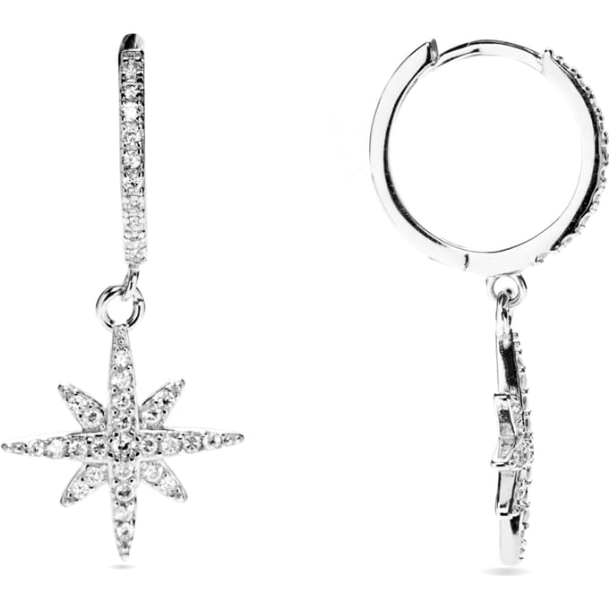 Boucles d'oreilles en argent 925 Luxenter avec zircon brillant finition en rhodié - Lapai white