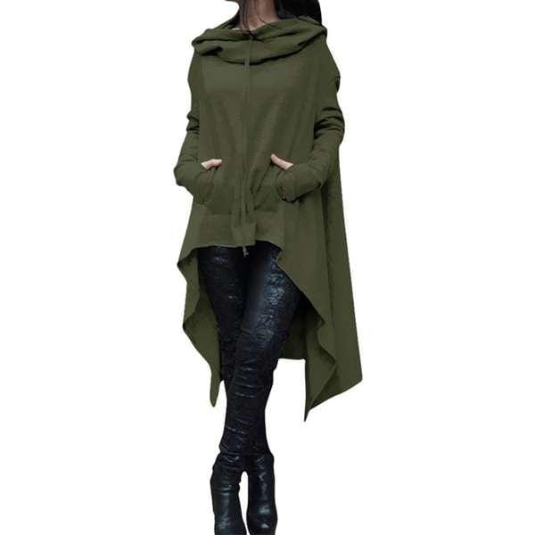 Sweat-shirt à capuche pour femmes, couleur unie, manteau à cordon de serrage, manches longues, ample, décontracté, Poncho, pull à capuche 5XL black