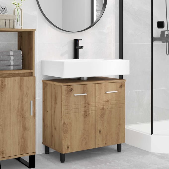vidaXL - Badkamer - vaniteitsunit - Artisanaal - eiken - 60 - x - 35 - x - 60 - cm