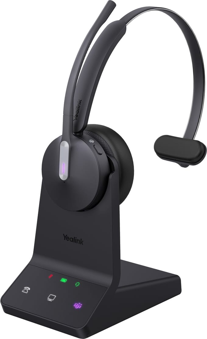 Yealink WH64 Mono Teams - Headset - DECT - bluetooth - draadloos - Micro-USB - Zwart