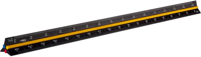 Neo Serie - Driehoeksliniaal - 30 cm - Kleuraanduidingen - Anodisch Aluminium
