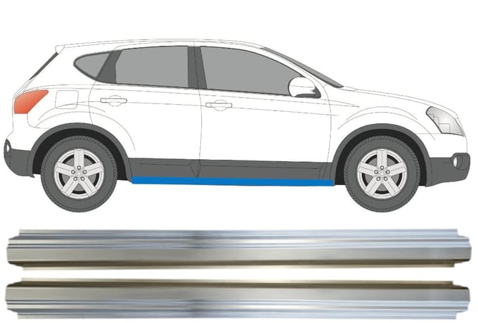 Reparatie dorpel voor Nissan Qashqai 2007-2013 / Links + Rechts / Set