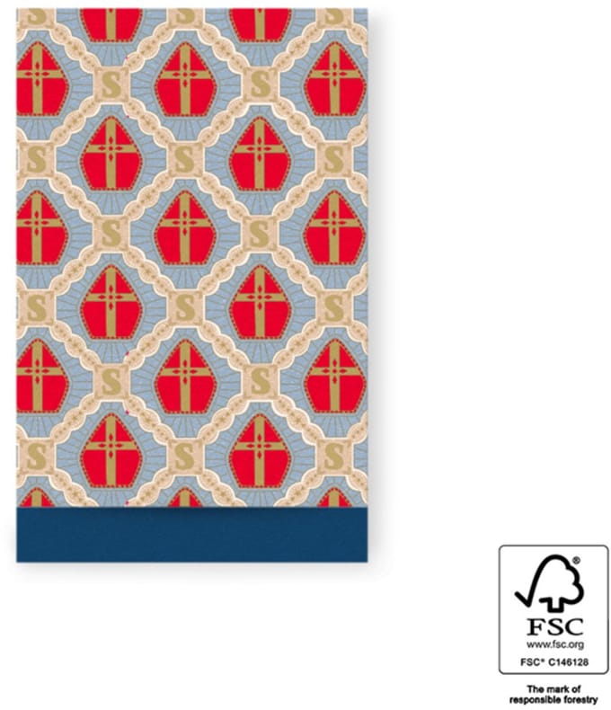5 cadeauzakjes mijter 12x19cm- sinterklaas
