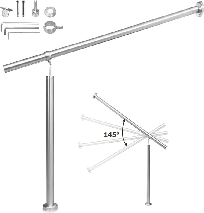 Edelstaal Trapleuning leuning 150cm RVS Reling Wandleuning roestvrij staal