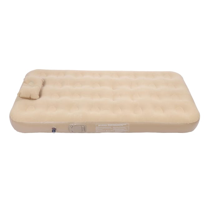 Matelas gonflable autogonflant de 74,8 pouces avec pompe intégrée beige