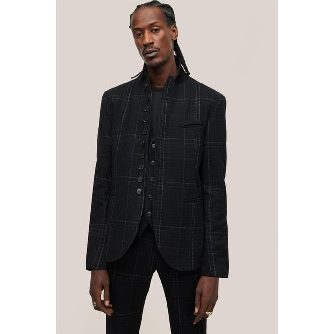 John Varvatos Slim Fit Convertible Peak Black Größe: 46 | Blazer Outlet | Herren | Schwarz