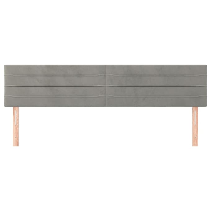vidaXL - Hoofdborden - 200x5x78/88 - cm - fluweel - lichtgrijs