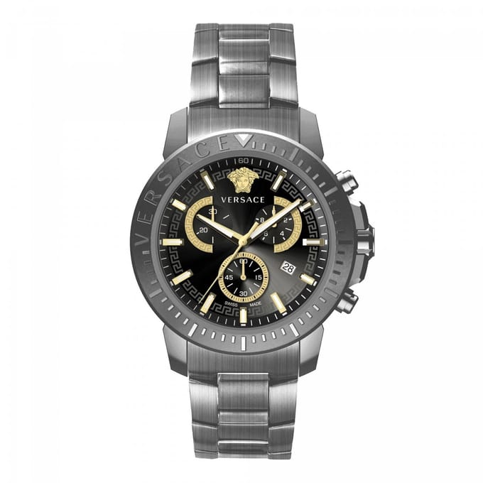 Versace VE2E00621 horloge mannen - Roestvrij Staal - antraciet grijs
