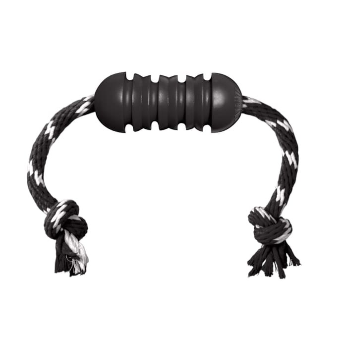 Kong Exterme Dental met Touw - Zwart Wit - 12 x 5 x 5 cm