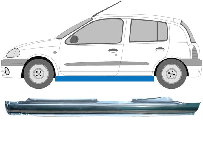 Volledige dorpel voor Renault Clio II 1998-2012 / Links