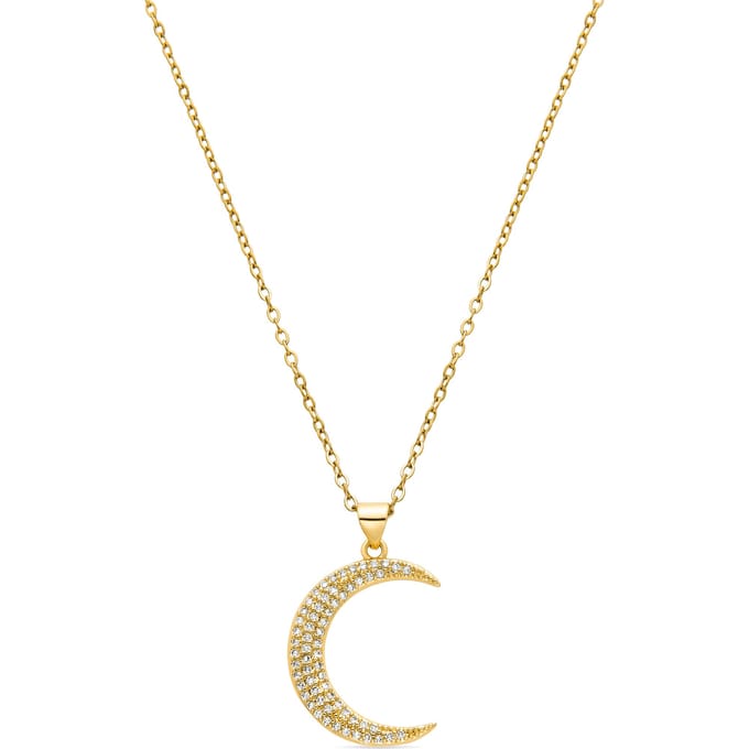 Luxeketting met glanzende zirkonia 18K goud afwerking - Deoko
