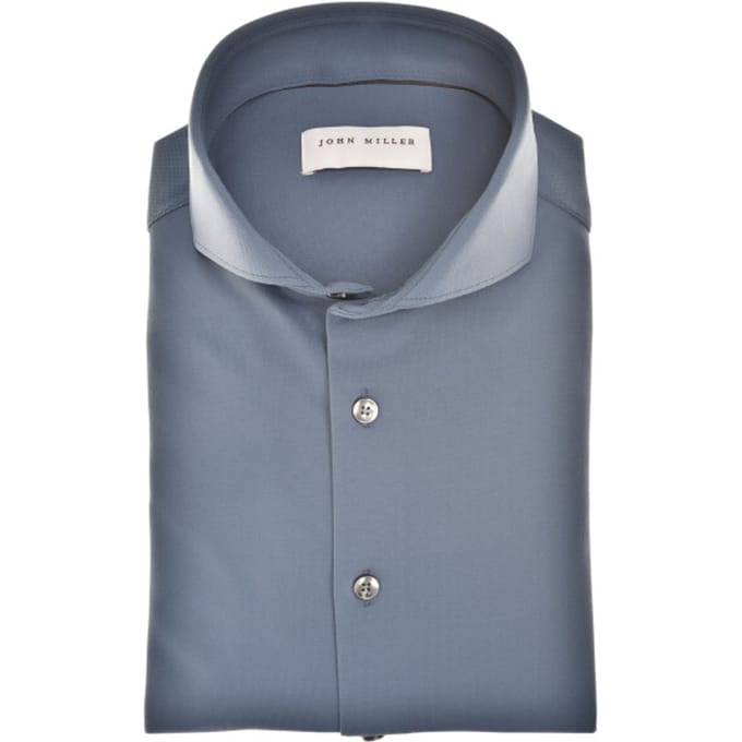 John Miller Overhemd Slim Fit  Donkerblauw 5142675