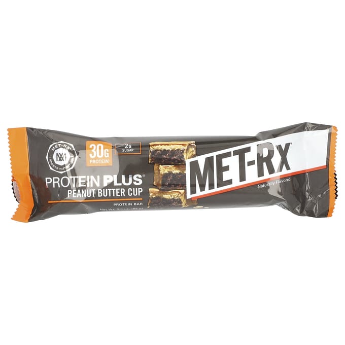 MET-Rx, Protein Plus Reep, Pindakaasbekers, 9 repen, 3 oz (85 gram) elk