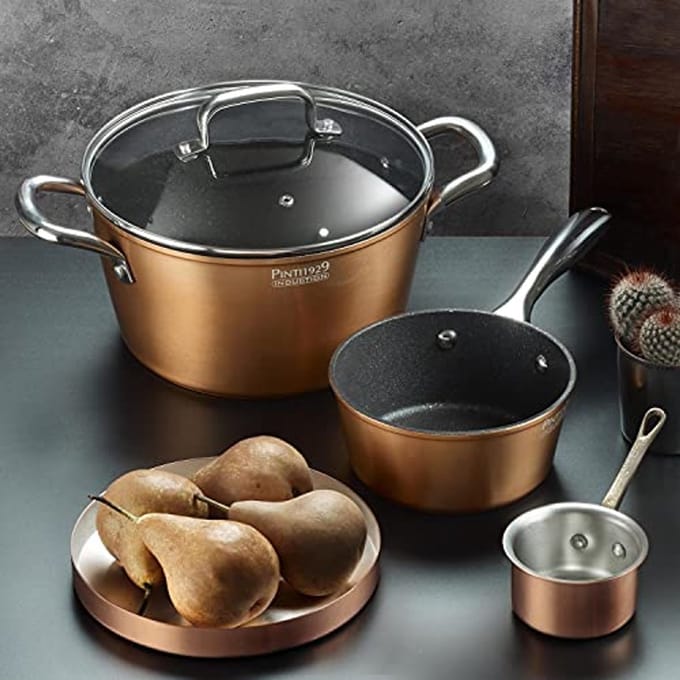 Aluminium braadpan met deksel 28 cm Ø - Materic serie met QuanTanium coating voor inductie