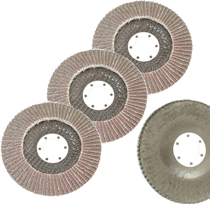 4x Flapdisc 115mm Lamel schuurschijf lamellenschijf set p60+p100