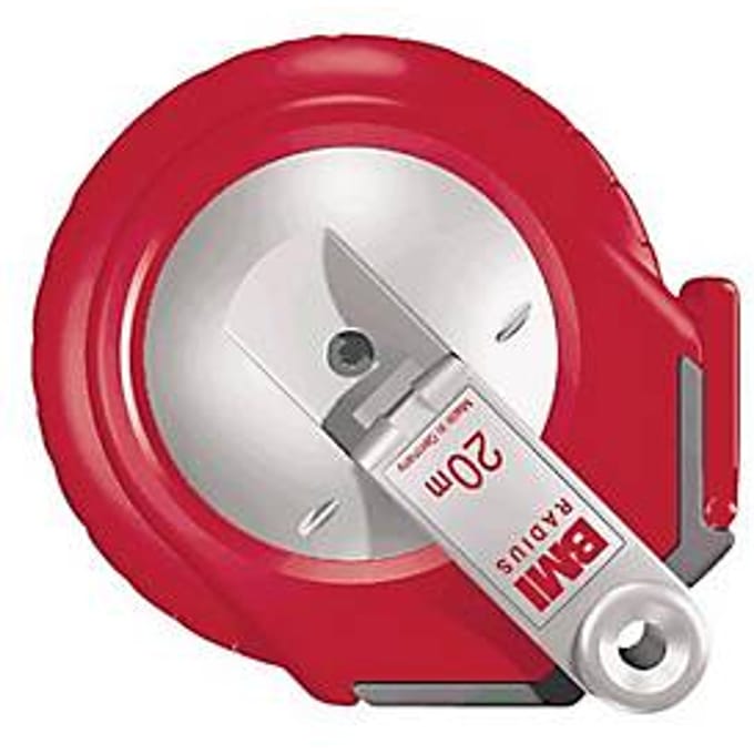 BMI Meetlint 20m Staal Wit - Robuuste Kapsel voor Precisie