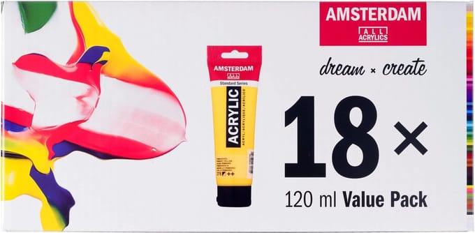 Amsterdam acrylverf 18 maal 120 ml