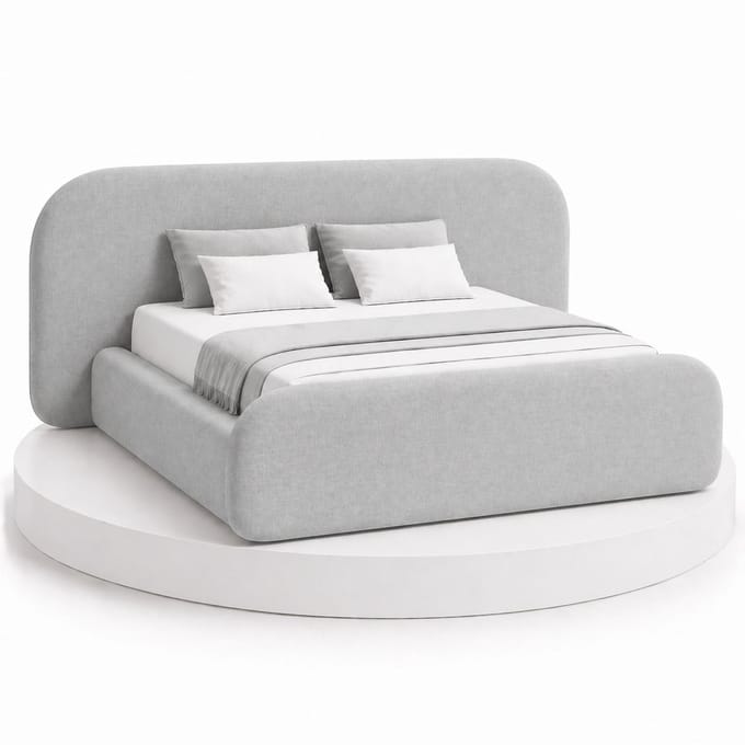Japandi Bed Kanso - 200x200 Compleet - Boxspring met opbergruimte - Lichtgrijs - BalBedden