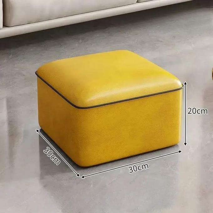 Tabouret de maison léger de luxe, tabourets bas, tabourets de porte, tabourets de changement de chaussures, tabouret carré, canapé de salon, banc d'appoint, poufs en cuir