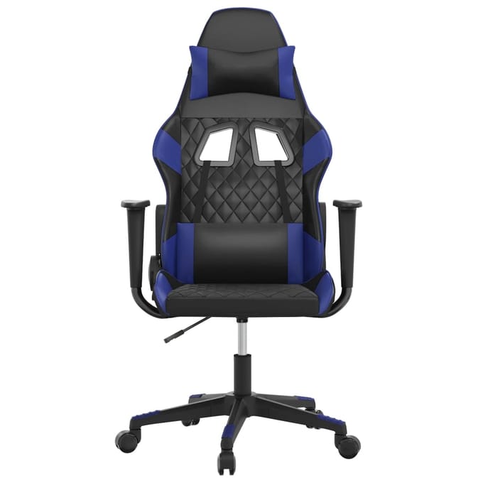 vidaXL - Gamestoel - kunstleer - zwart - en - blauw