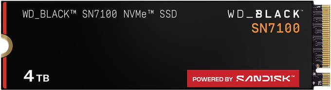 Western Digital Black SN7100 - Interne SSD - PCI Express 4.0 x4 - NVMe M.2 2280 3d v-nand (TLC) - 4 TB