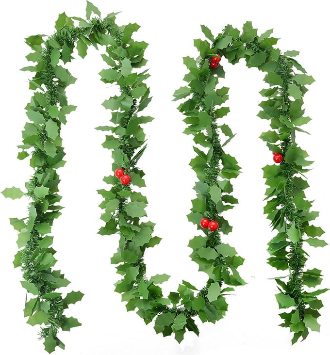 Clayre & Eef Kerstslinger Guirlande 200 cm Groen Kunststof