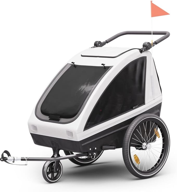 Kinderwagen met 2 cabines en verstelbare zithoogte voor kinderen