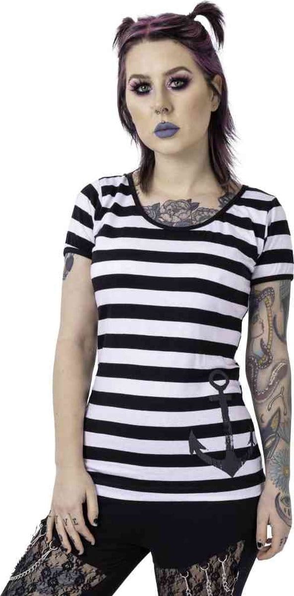 Rockabella - ELSIE Top - S - Zwart/Wit
