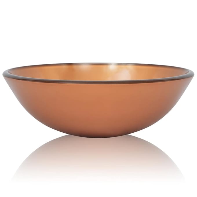 vidaXL - Wasbak - gehard - glas - 42 - cm - bruin