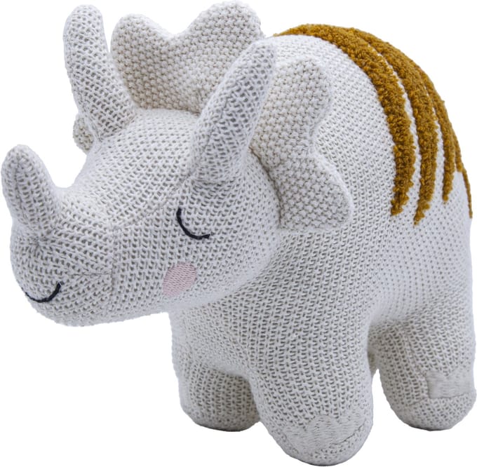Cute since 1999 - Dinosauruspark - Ficca Witte Dinosaurus - Katoen Knuffel - 30cm x 10 cm
